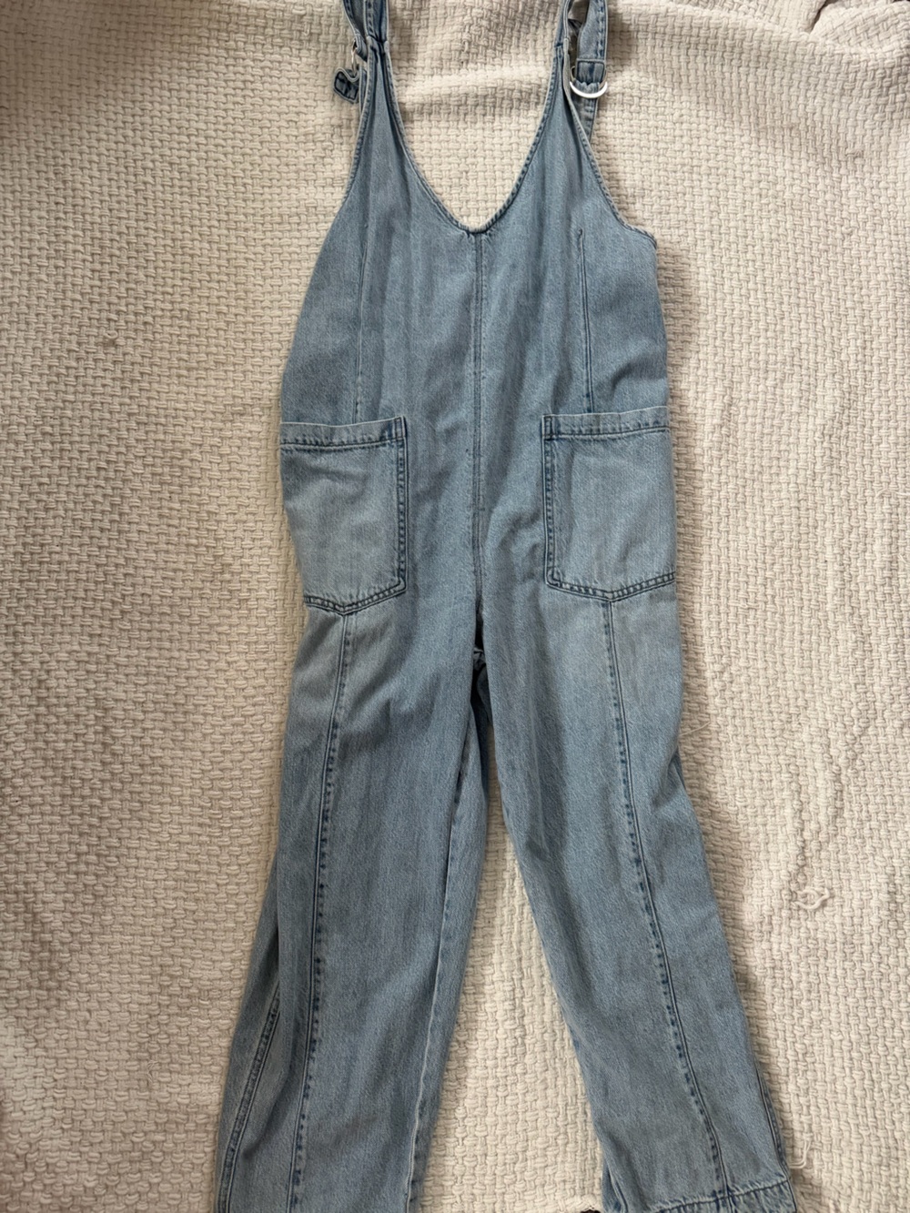 Maurices Light Blue Relaxed Denim Overalls